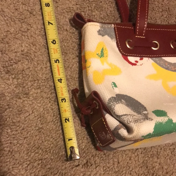 Dooney & Bourke tassel top zip purse. White main color with multicolor graffiti! - Picture 13 of 14